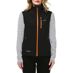 Evolite Women’s Neon Softshell Vest-Black/Orange XS