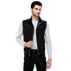 Evolite Men’s Neon Softshell Vest  - Black/ Grey XXL