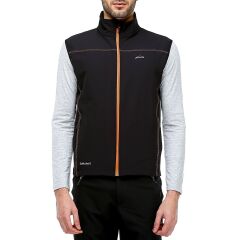 Evolite Men’s Neon Softshell Vest - Black/Orange L