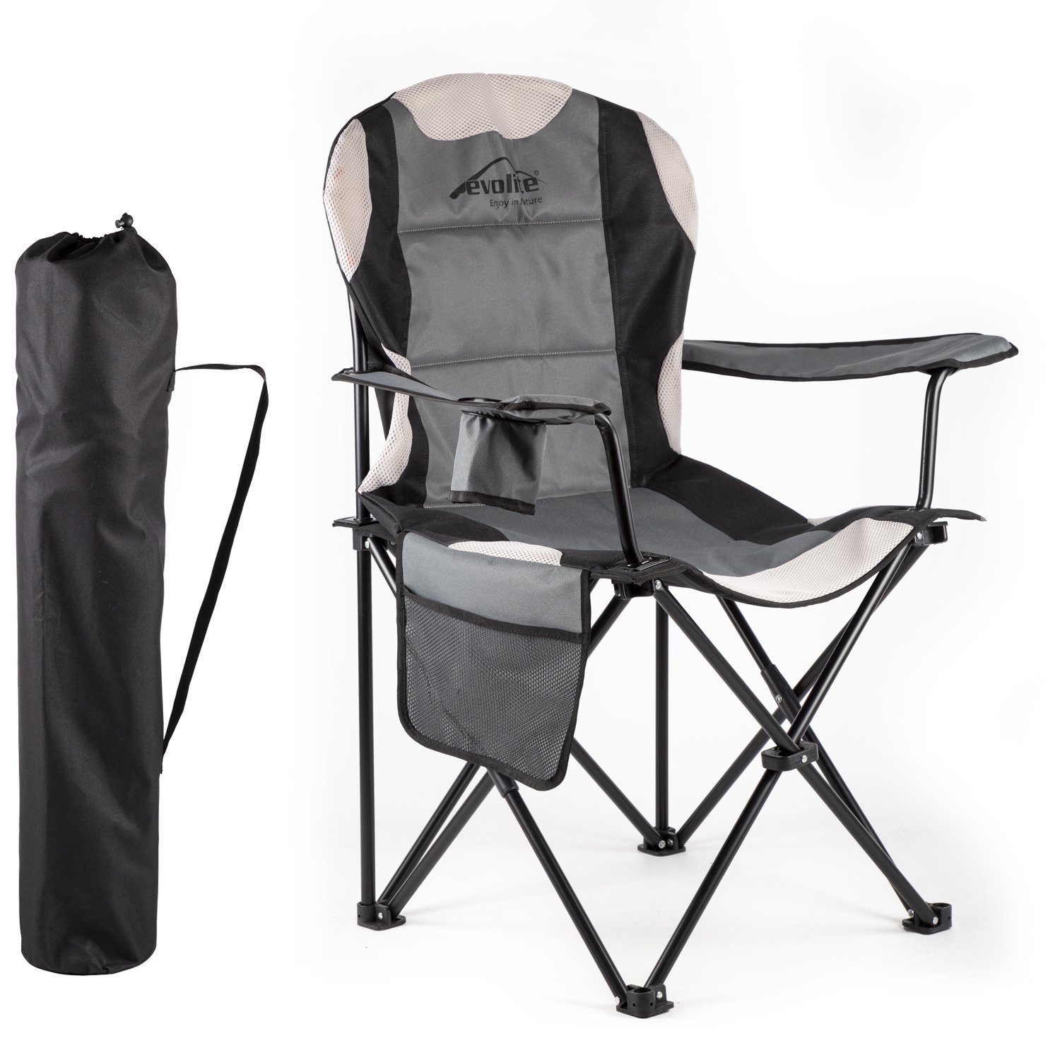 Evolite Nature Foldable Camping Chairs – Grey