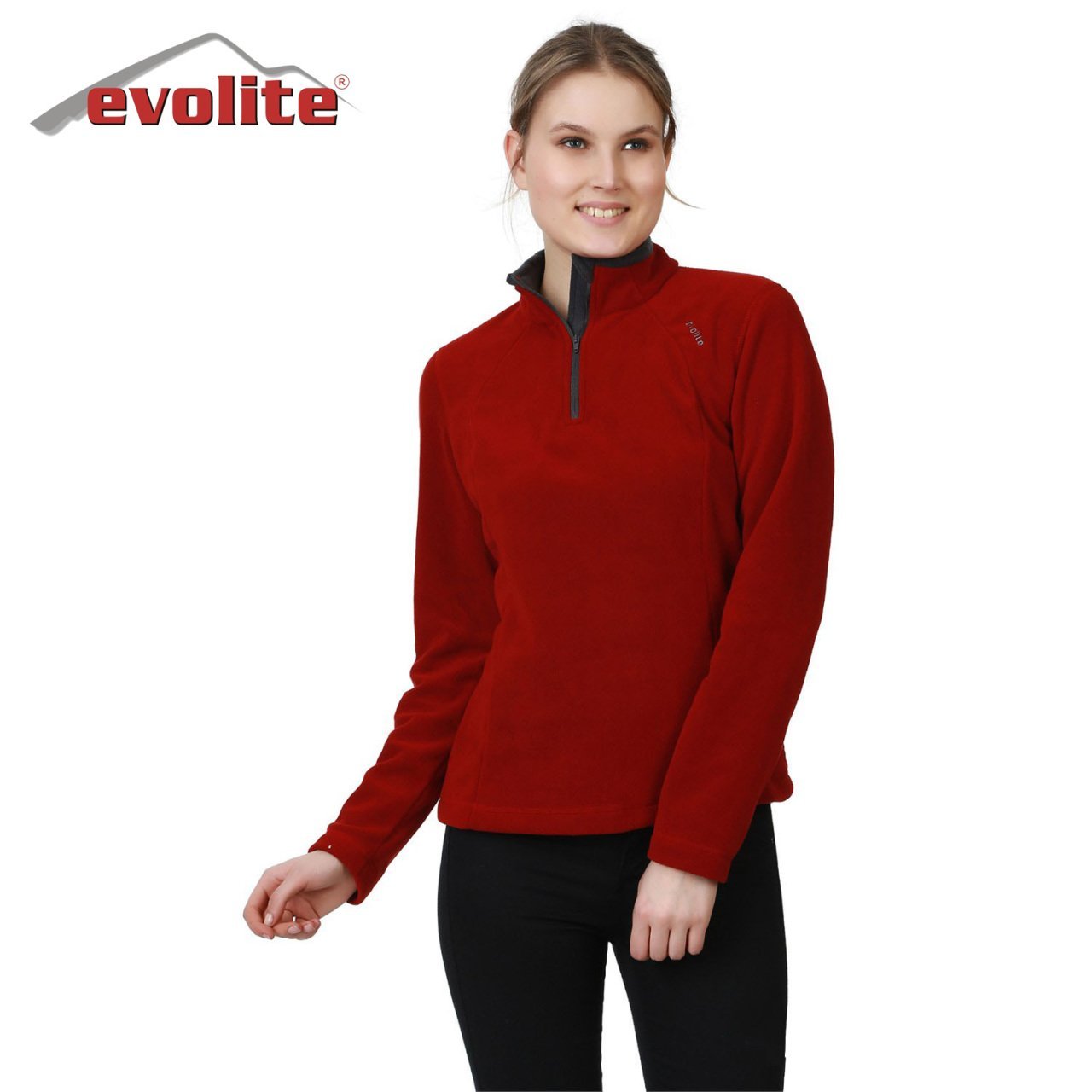 Evolite Women’s Fuga Microfibre Fleece Sweater - Red