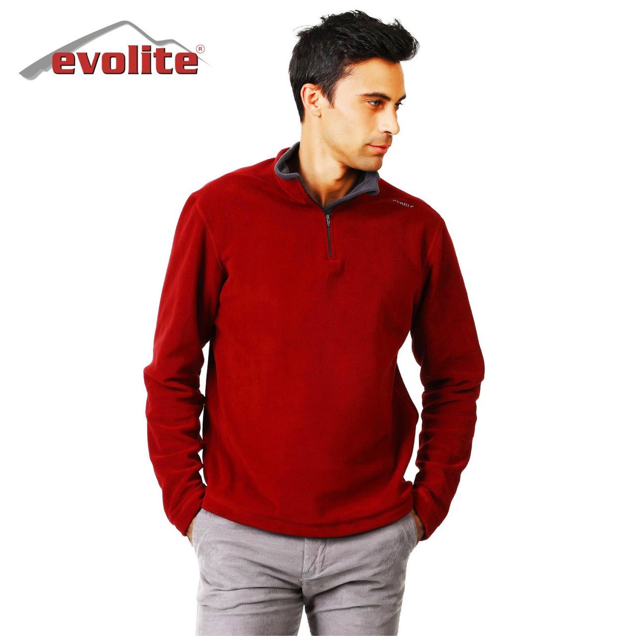 Evolite Men’s Fuga Microfibre Fleece Sweater - Red