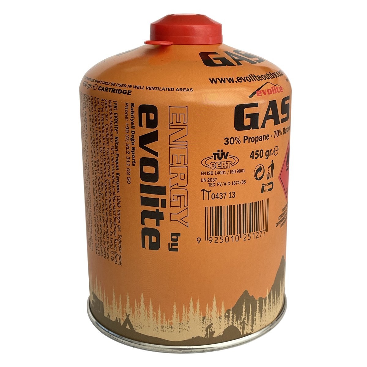Evolite Butane/Propane Gas Cartridge-450gr