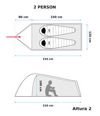 Evolite Altura 2 Kişilik Ultralight Kamp Çadırı