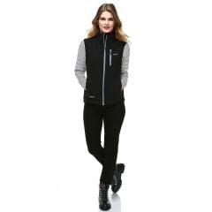 Evolite Women’s Neon Softshell Vest - Black/Grey