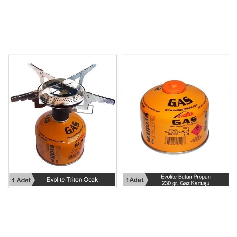 Evolite Triton Stove & Butane/Propane Gas Cartridge-230gr