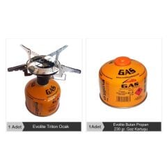 Evolite Triton Stove & Butane/Propane Gas Cartridge-230gr