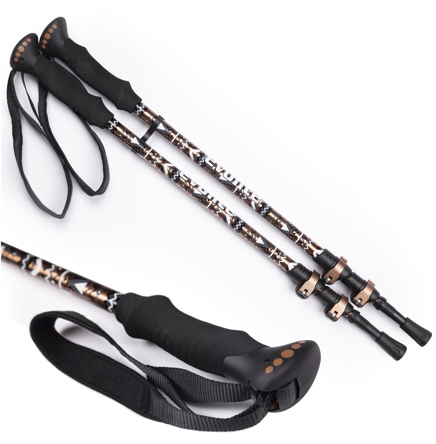 Evolite Golden Quick-Lock Trekking Poles (Pair)