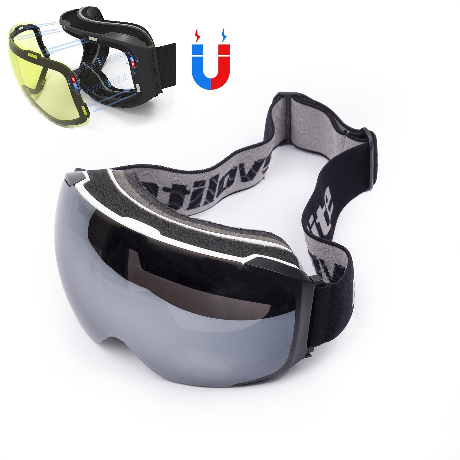 Evolite Chamelon Magnetic Ski Goggles - White