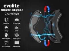 Evolite Chamelon Magnetic Ski Goggles - White