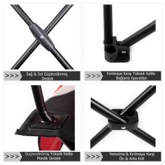 Evolite Nature Foldable Camping Chair - Red