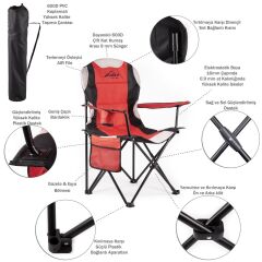 Evolite Nature Foldable Camping Chair - Red