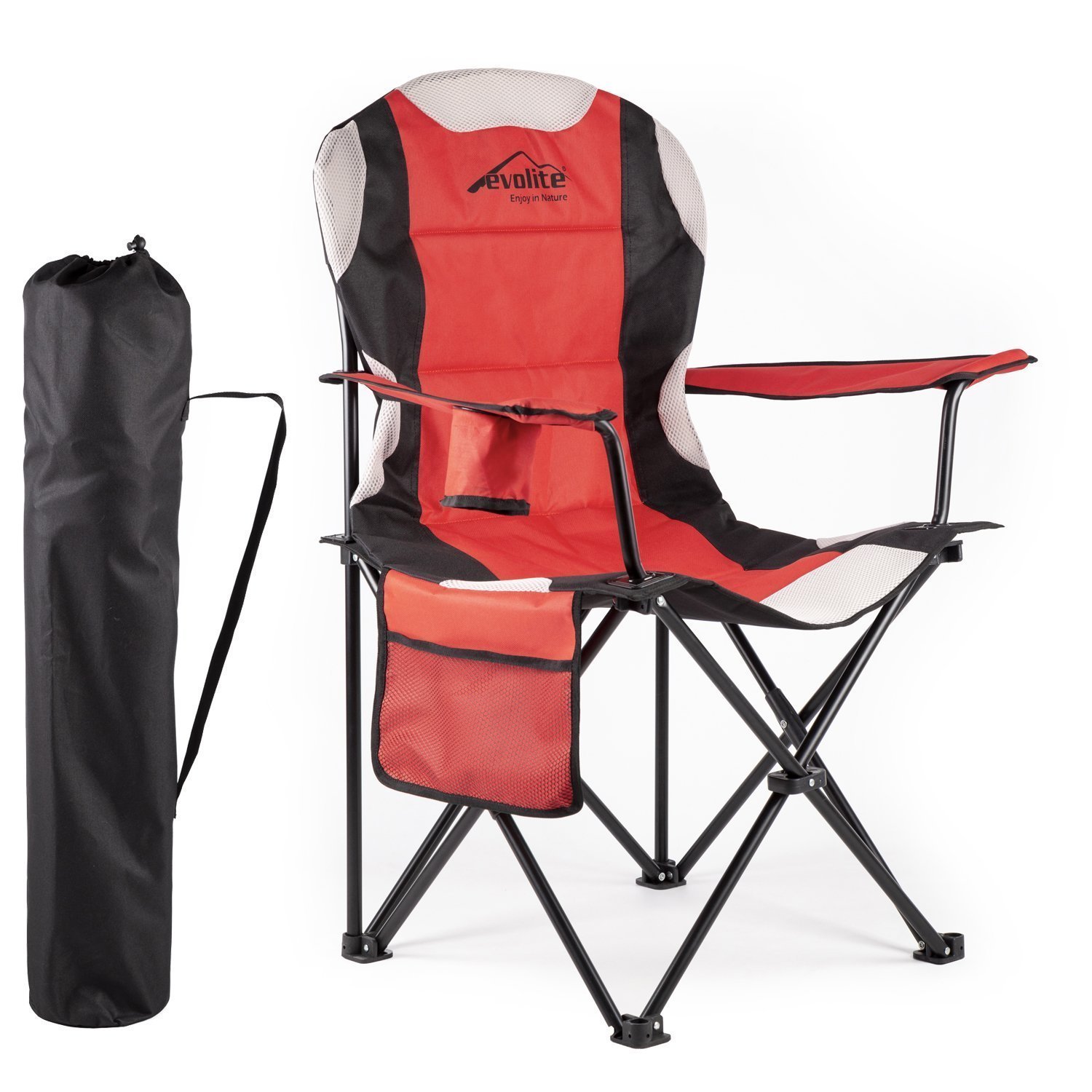 Evolite Nature Foldable Camping Chairs- Red