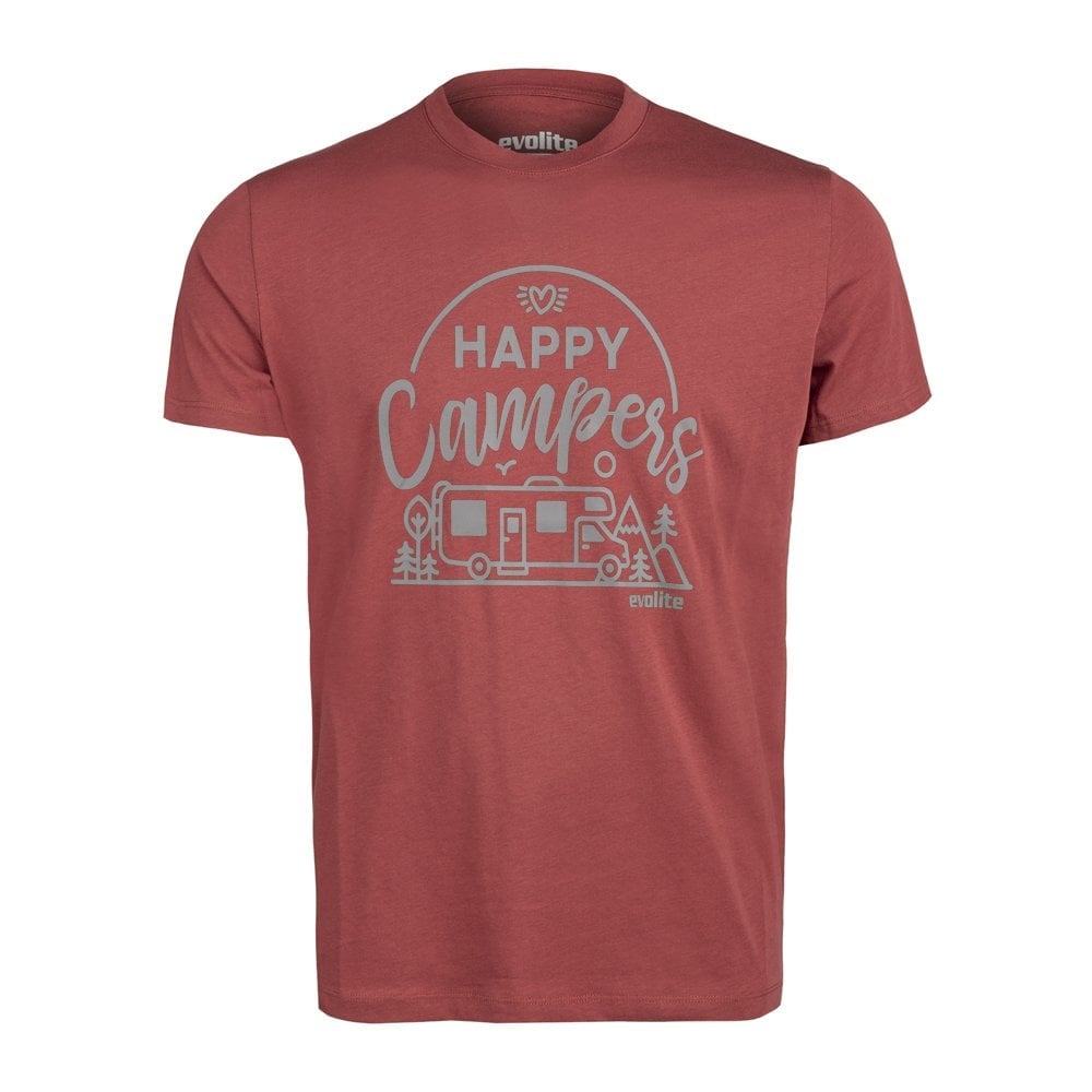 Evolite Happy Campers T-Shirt - Terracotta