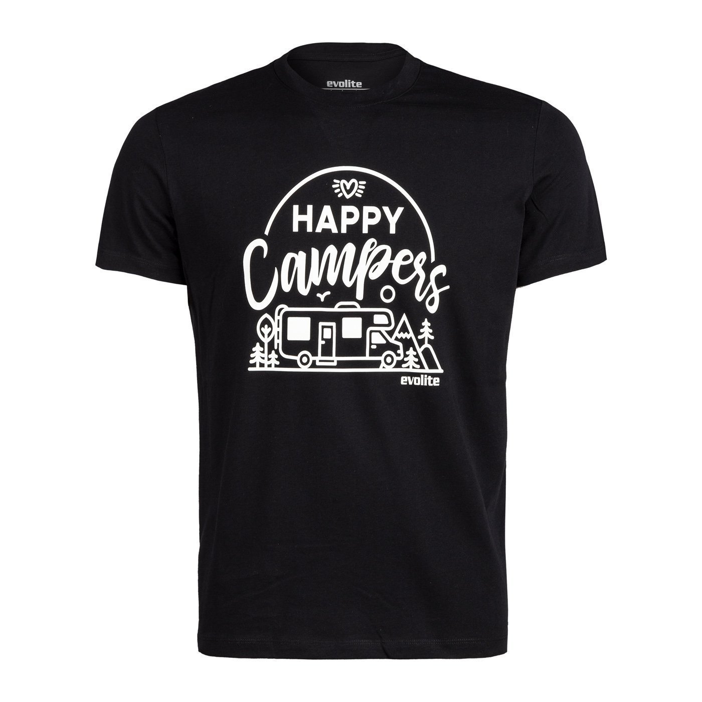 Evolite Happy Campers T-shirt-Black