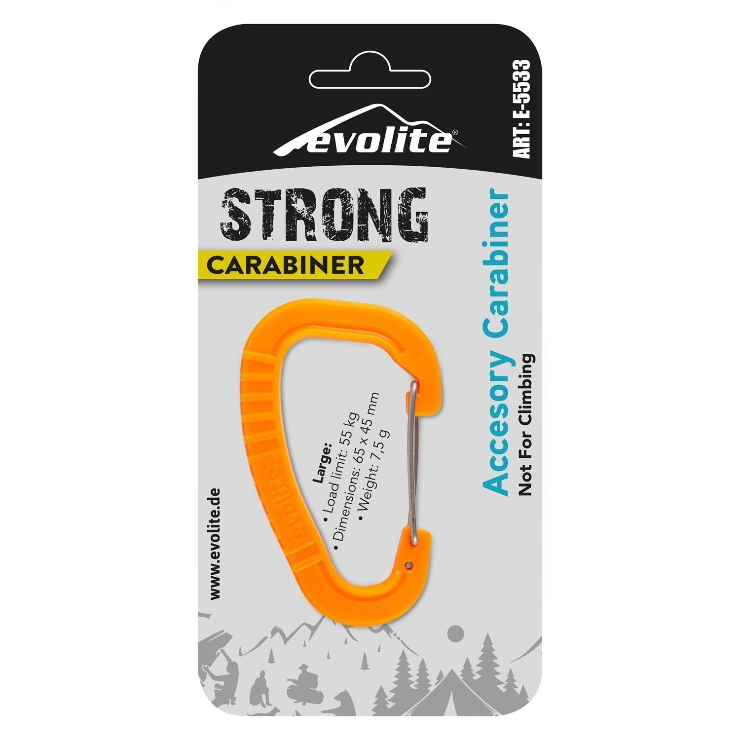 Evolite Strong Carabiner Large Orange