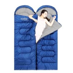 Evolite Camper Pro SQ Connectable Double Sleeping Bag – Blue