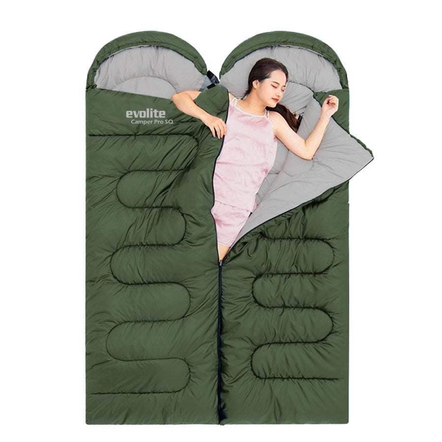 Evolite Camper Pro SQ Connectable Double Sleeping Bag – Khaki