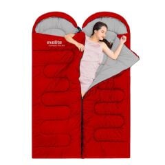 Evolite Camper Pro SQ Connectable Double Sleeping Bag – Red