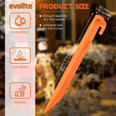 Evolite Arancio Abs Tent Pegs