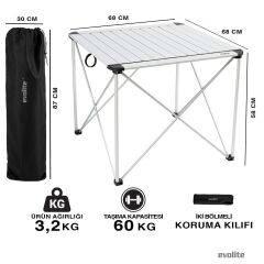 Evolite Discovery Large Aluminum Camping and Picnic Table