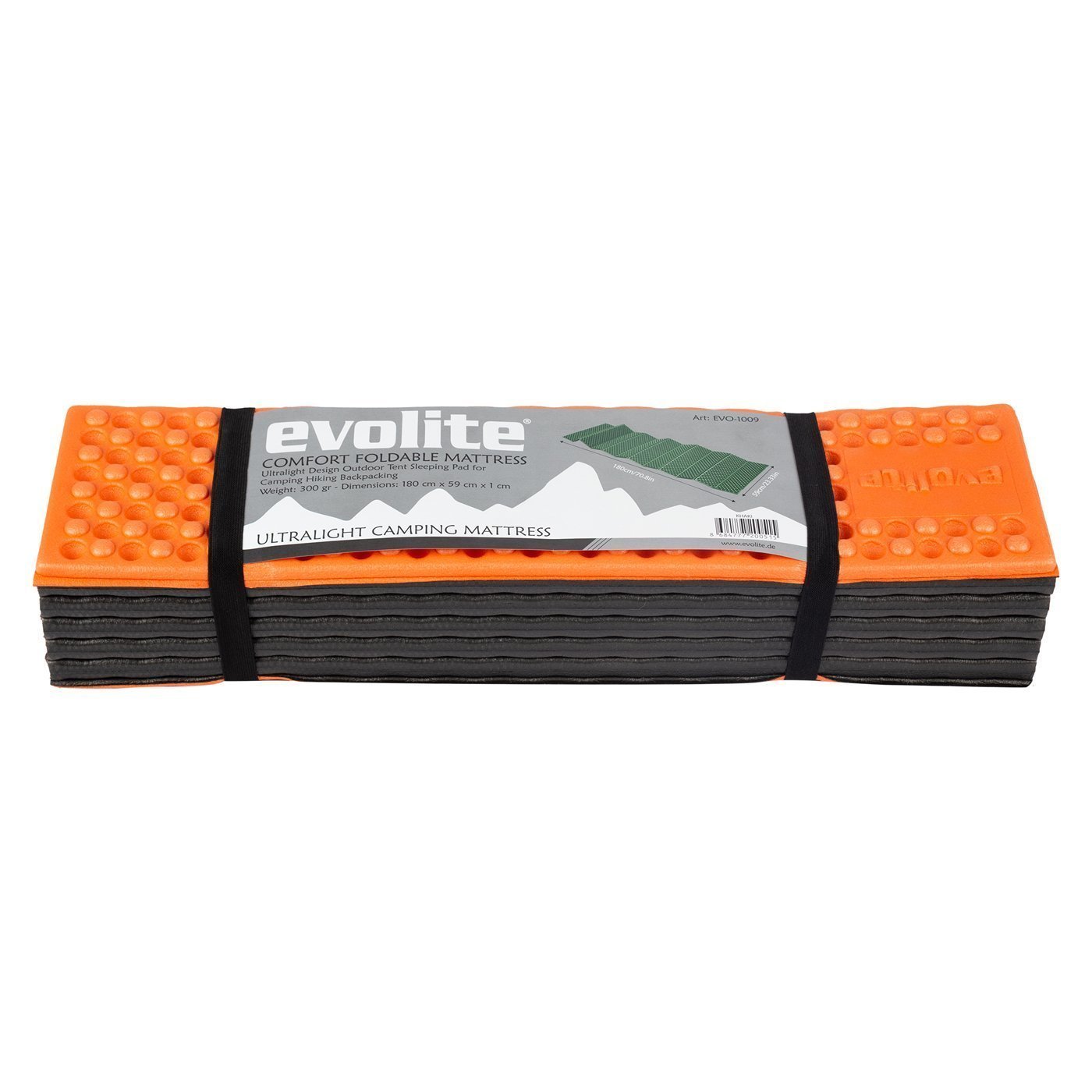 Evolite UltraLight Comfort Foldable Mat - Orange/Black