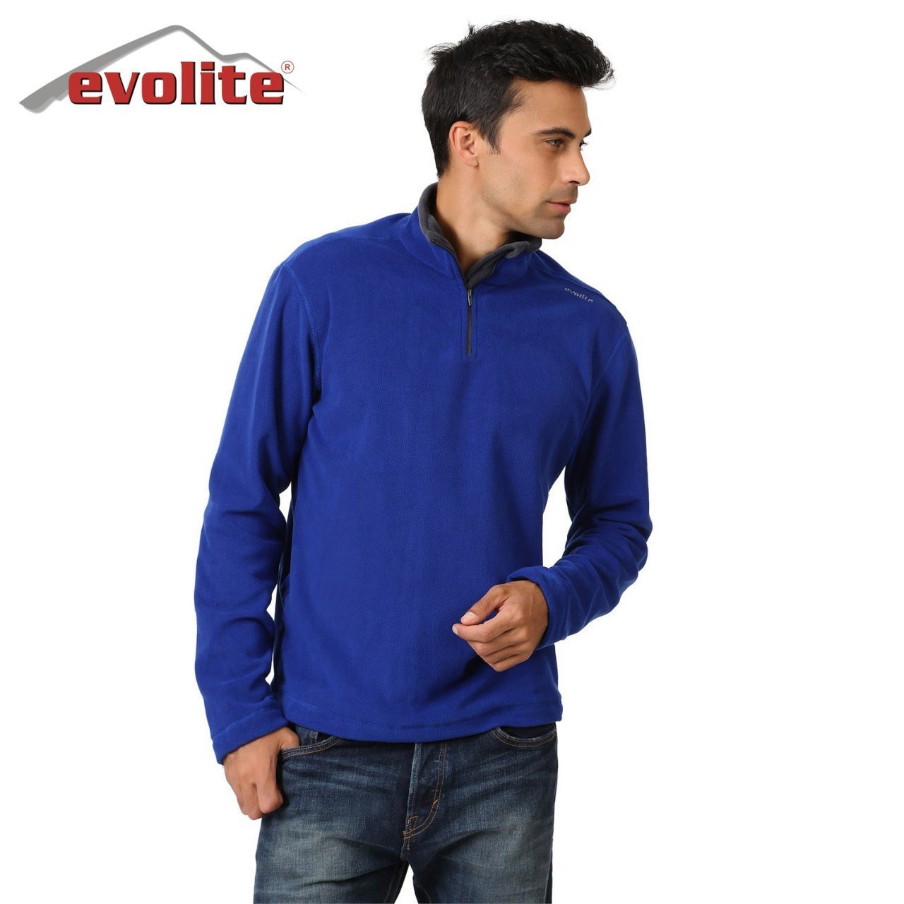 Evolite Men’s Fuga Microfibre Fleece Sweater – Blue L