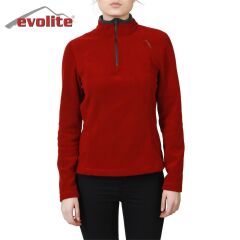 Evolite Women’s Fuga Microfibre Fleece Sweater - Red XL