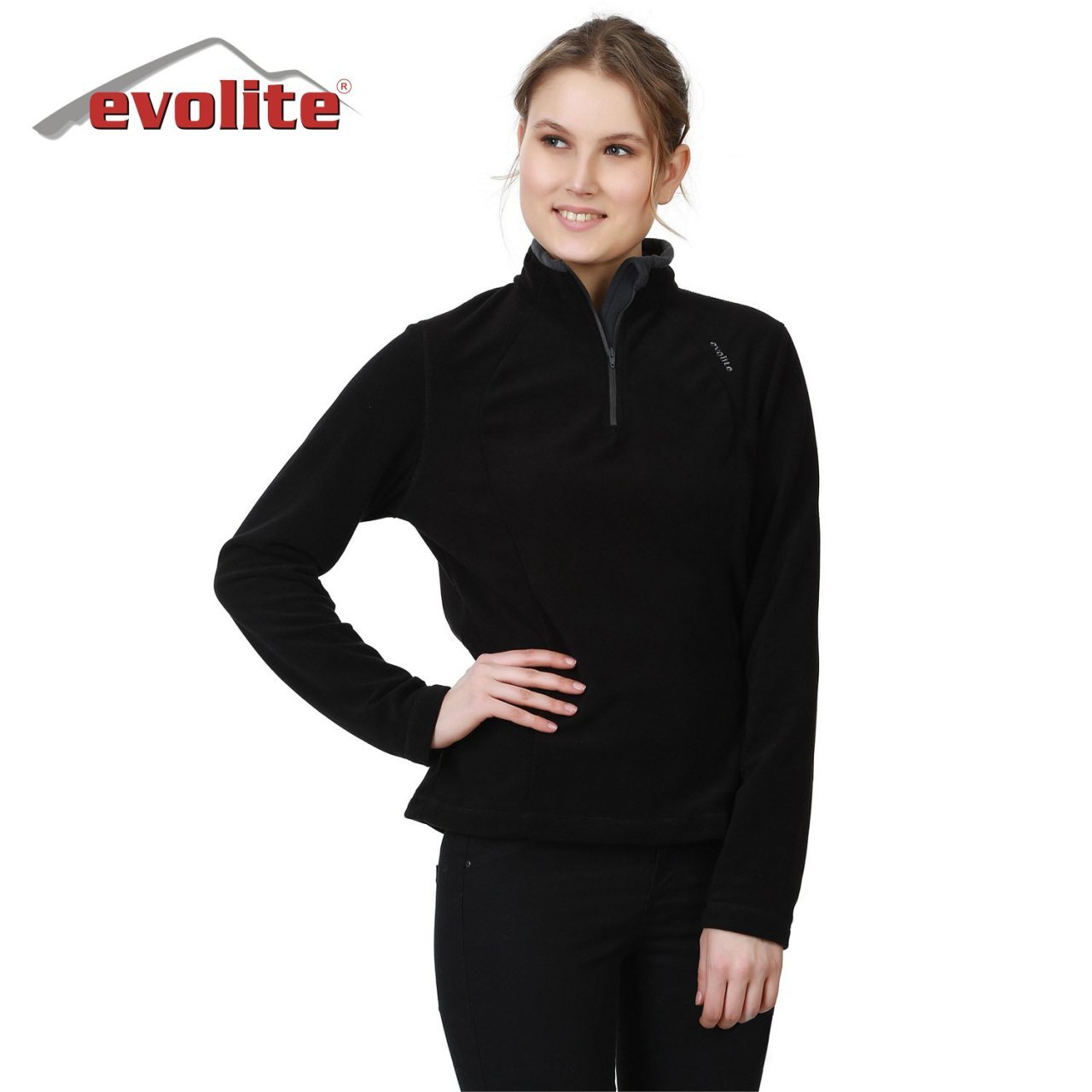 Evolite Women’s Fuga Microfibre Fleece Sweater – Black S