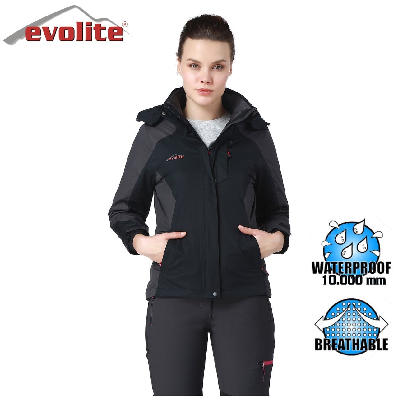 Evolite Women’s Diva 3in1 Jacket - Grey/Black L