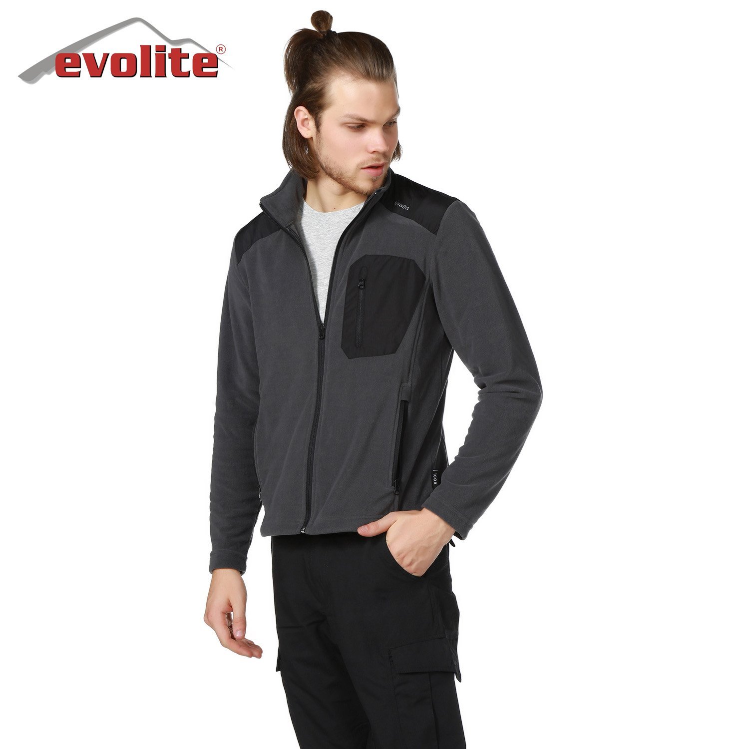 Evolite Unisex Icon Fleece Jacket - Grey L