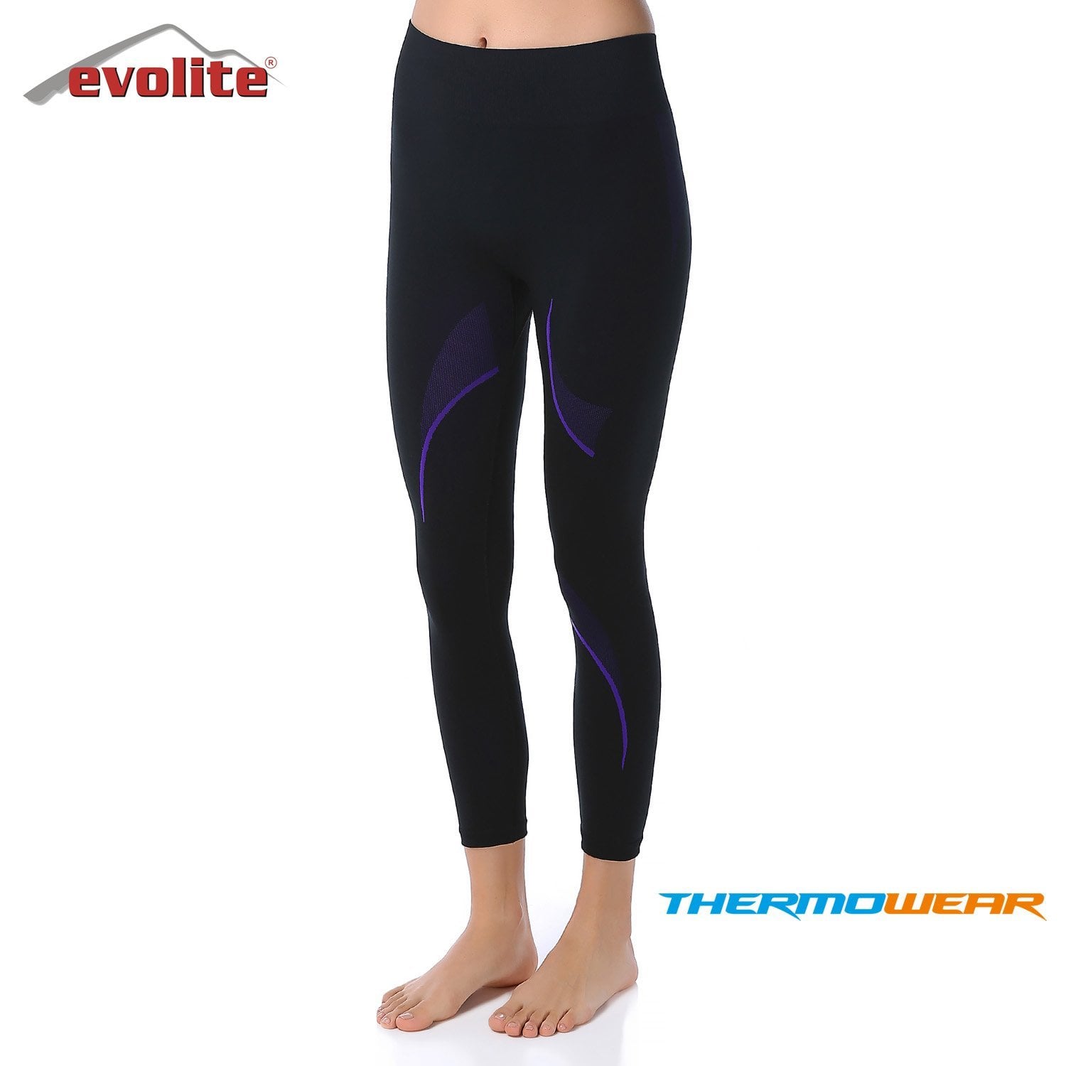 Evolite Women’s Thermowear Bottom Baselayer - Black/Purple L-XL