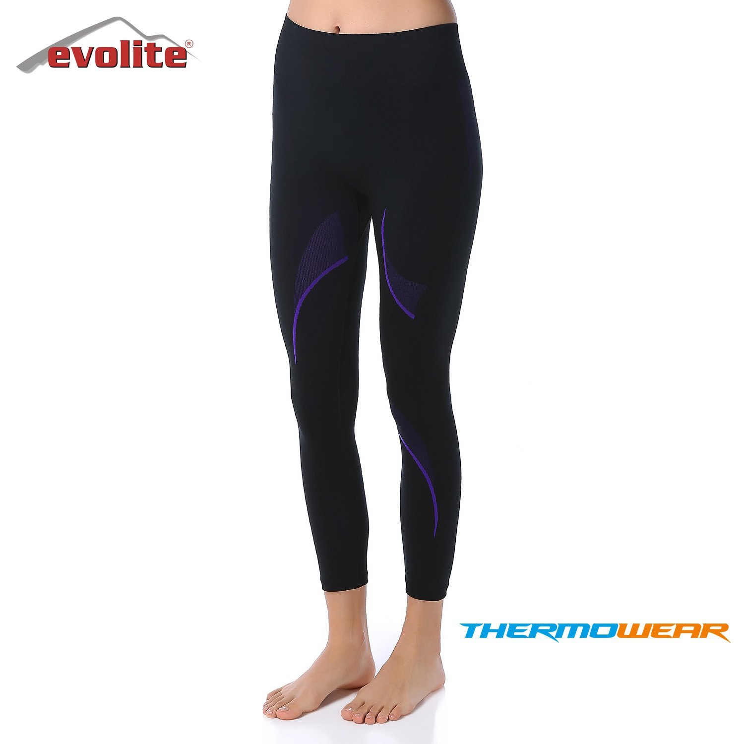 Evolite Women’s Thermowear Bottom Baselayer - Black/Purple S-M