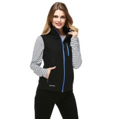 Evolite Women’s Neon Softshell Vest - Black/Blue M